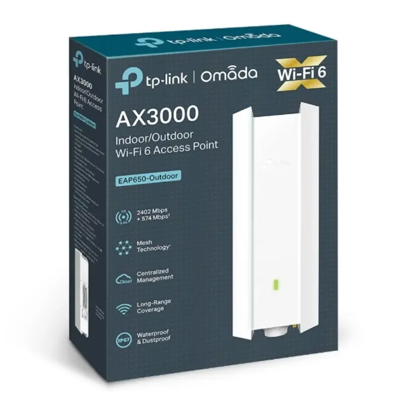 نقطة وصول WiFi 6 داخلية/خارجية TP-Link AX3000 EAP650