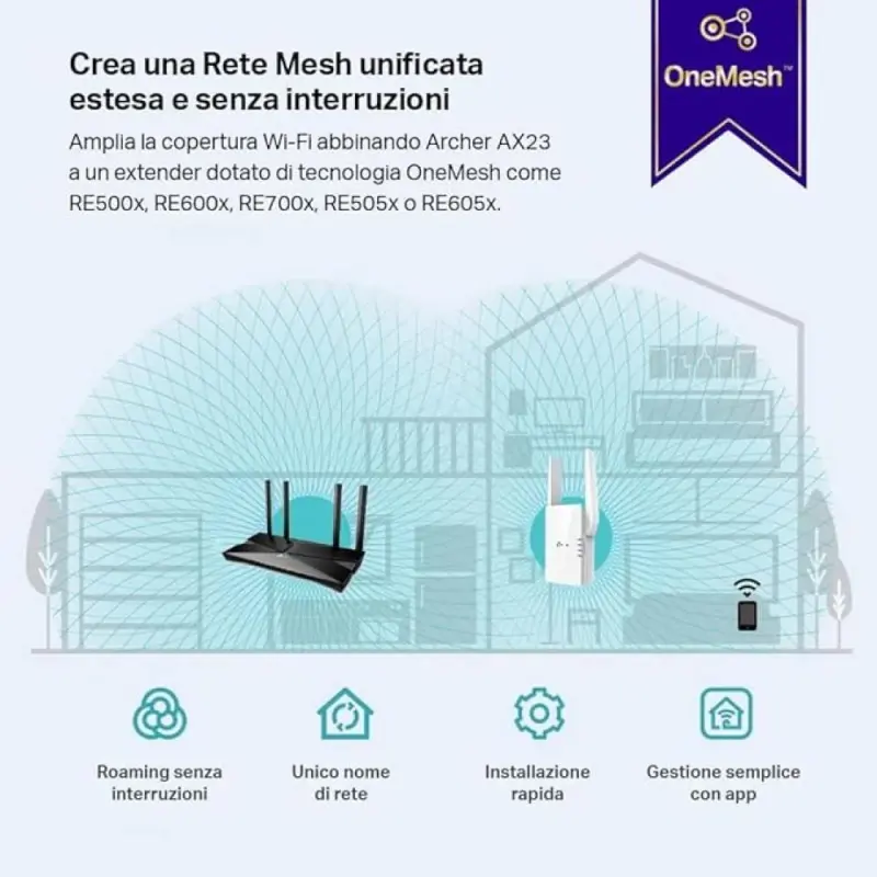 تي بي لينك ارتشر Ax23 Ax1800، واي فاي، أسود