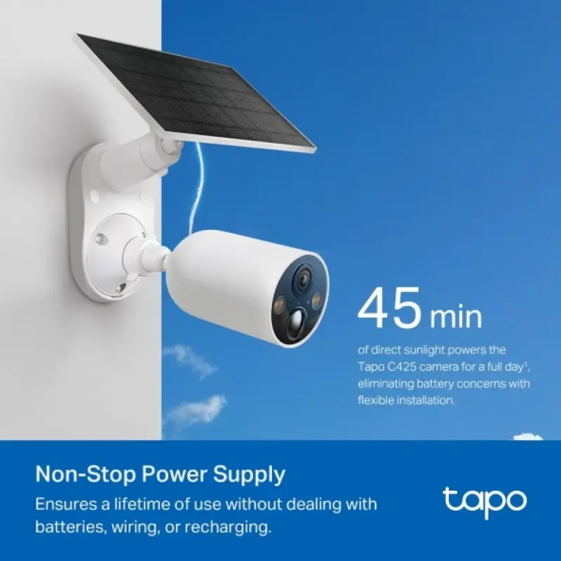 كاميرا خارجية بالطاقة الشمسية tapo c425 kit